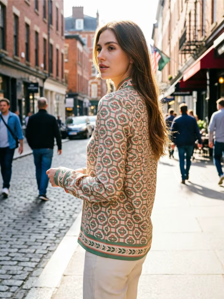 Nouveau bureau élégant dames chemises mode imprimé femmes Blouses à manches longues hauts Blusas Muj