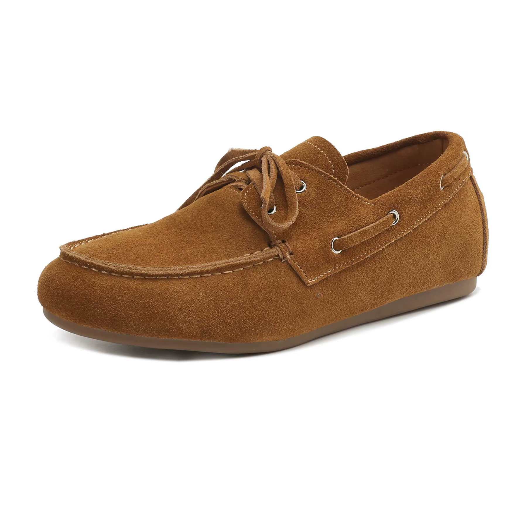 Krazing Pot-Chaussures de danse rétro en cuir de vache pour femmes, mocassins à lacets confortables,