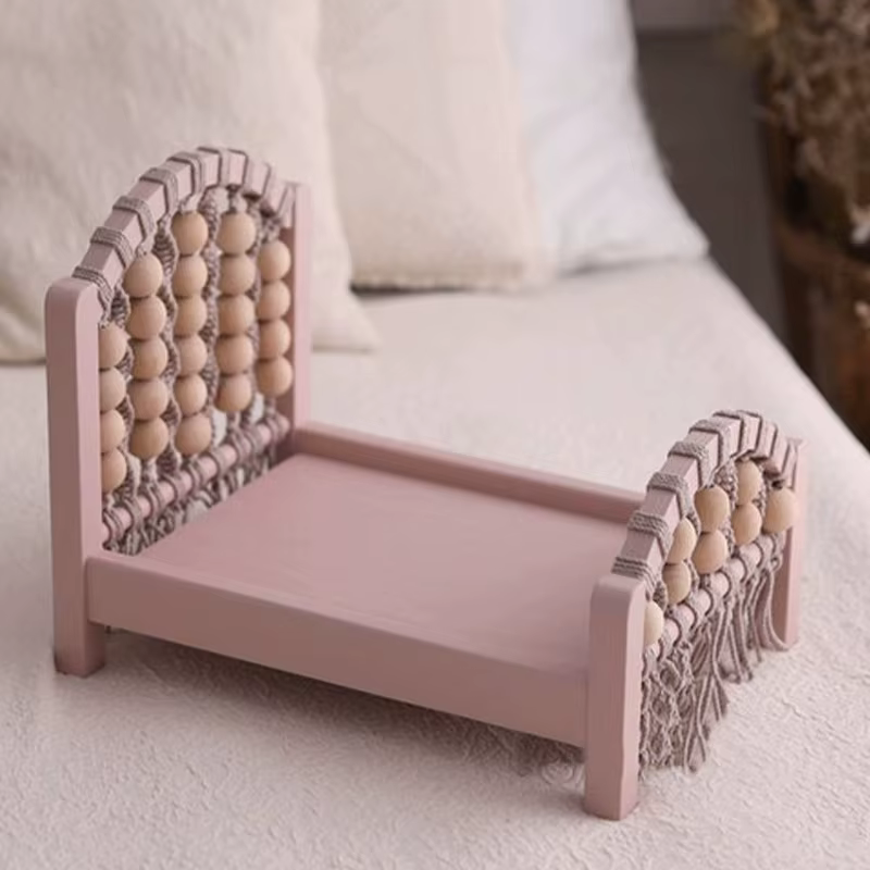 Accessoires de photographie pour nouveau-né, poignées de lit en bois, lit amovible, accessoires de p