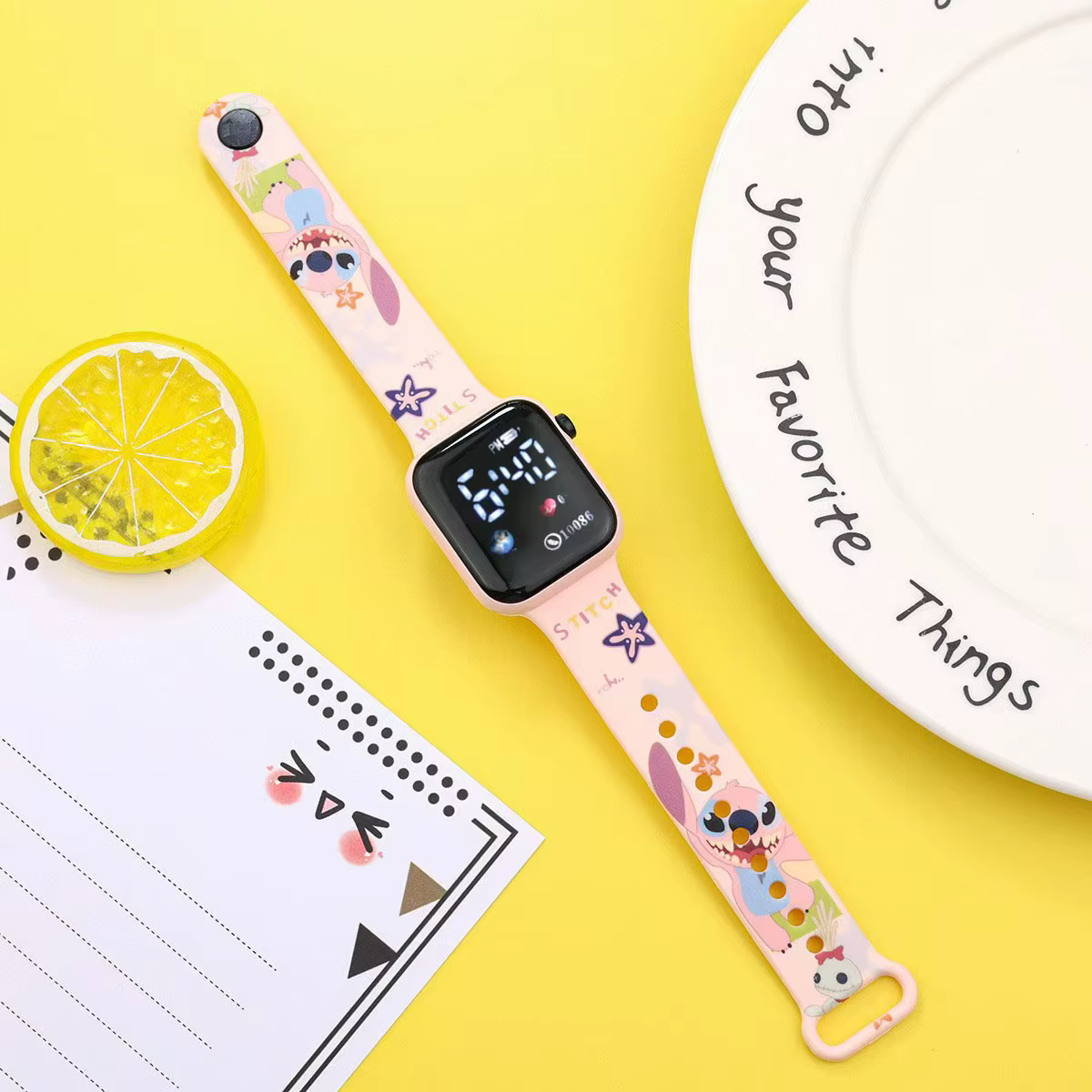 Nouveau dessin animé couleur imprimé étudiant LED montre électronique à la mode imprimé carré Y1 bou