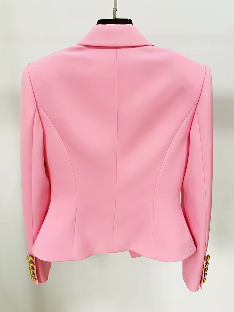 HIGH STREET Nouveauté 2026 Blazer de créateur pour femme, coupe ajustée, à bouton unique et revers