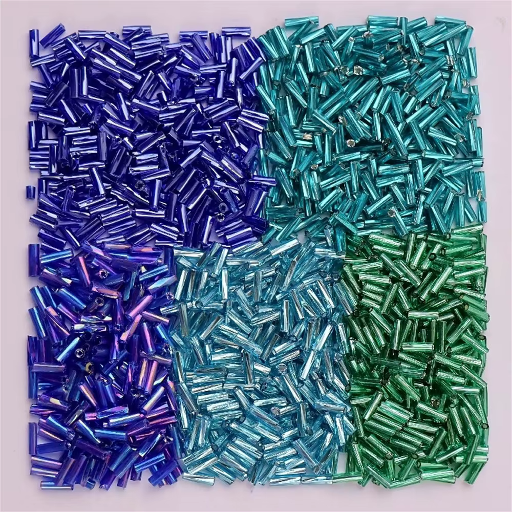 300 pièces 11/0 Tube perle 2x6mm torsion Bugles perles de verre perles de rocaille hélicoïdales pour