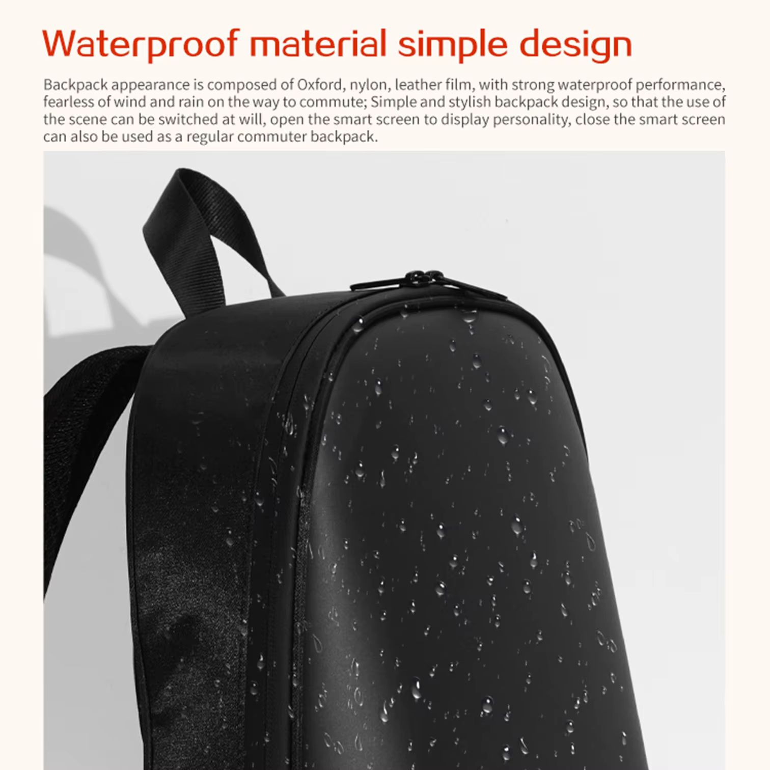 Sac à dos LOY T7-3 avec écran LED, connexion Bluetooth, contrôle par application, affichage publicit