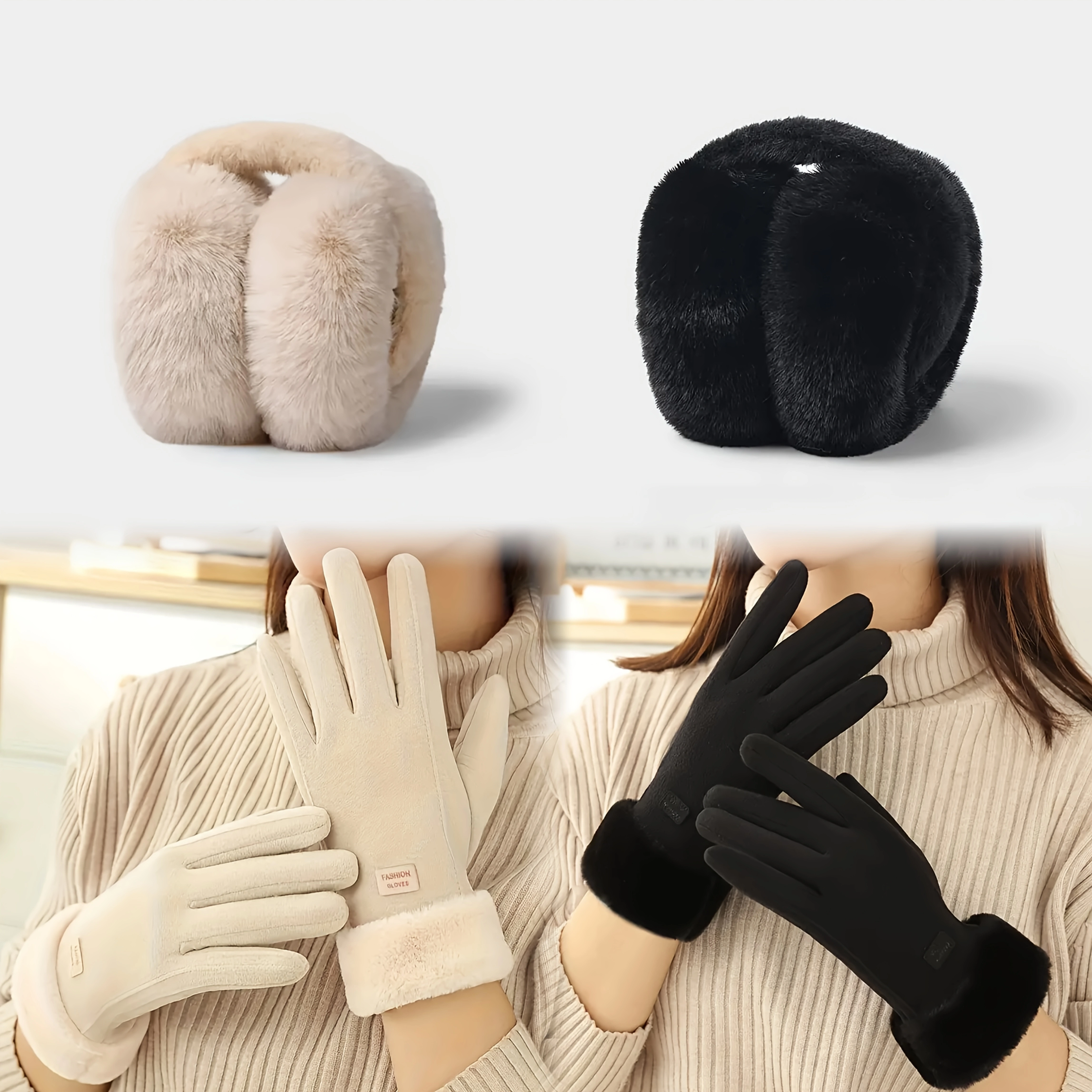Gants d'hiver chauds pour femmes, compatibles avec les écrans tactiles, doublés de peluche, épais, p