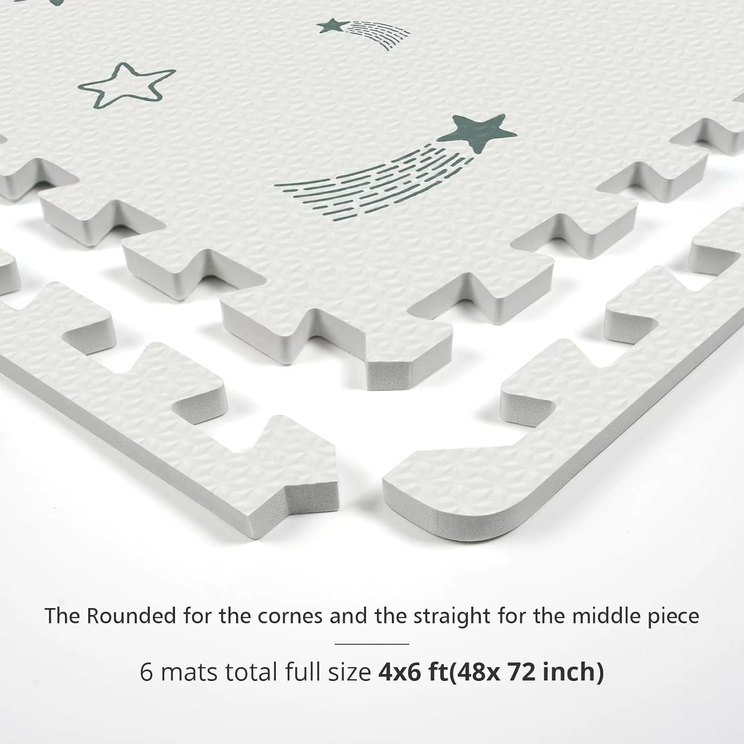 Tapis de jeu en mousse pour bébé, tapis rampant 72x48, tapis de sol pour enfants pour bébé avec carr