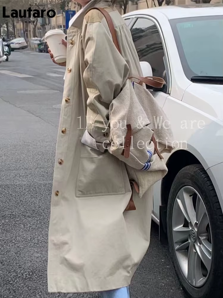 Lautaro-Manteau long à simple boutonnage pour femme, vêtements de luxe, pardessus décontracté, print