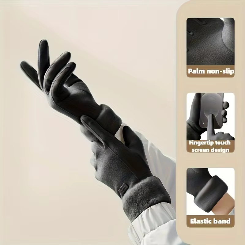 Gants d'hiver chauds pour femmes, compatibles avec les écrans tactiles, doublés de peluche, épais, p
