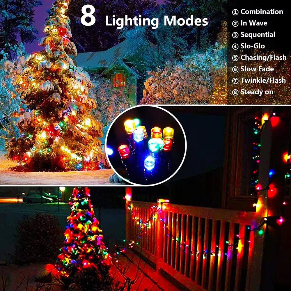 Guirlande lumineuse LED à énergie solaire, imperméable, pour l'extérieur, féerique, pour Patio, mari