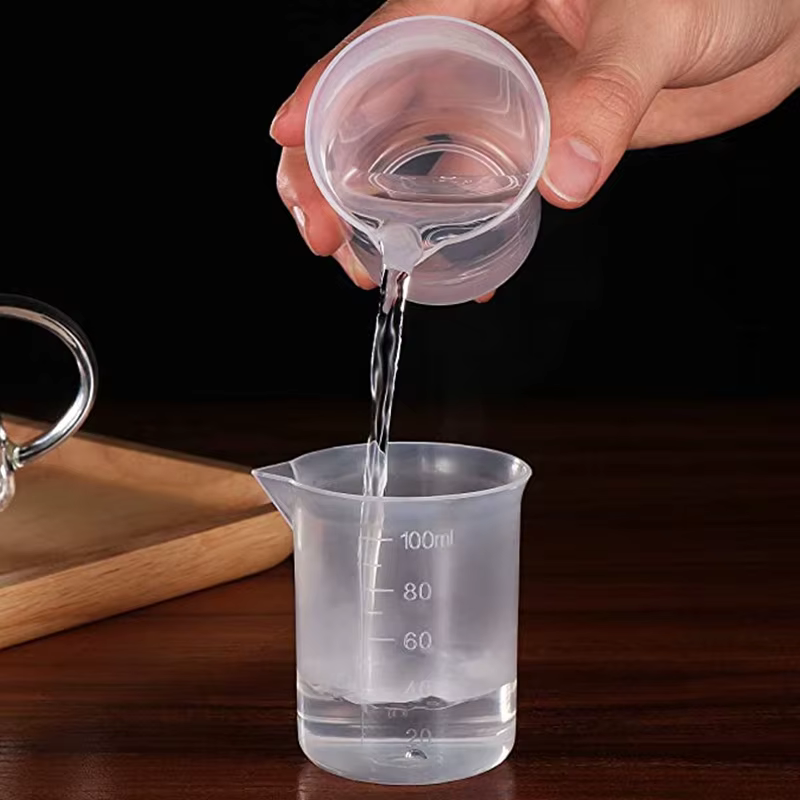 Gobelets de mélange de 100ml, récipient de liquide en plastique, bécher à échelle en résine époxy, g