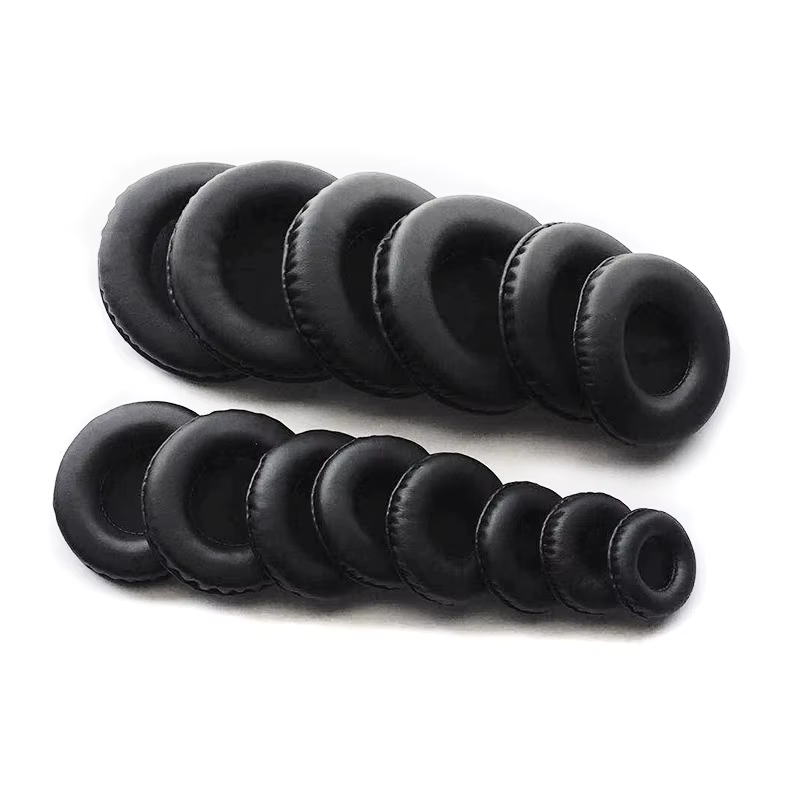 Coussinets d'oreille en mousse de cuir éponge pour casque, housses de coussin, 40mm, 50mm, 55mm, 60m