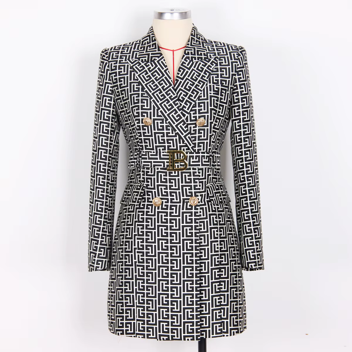 Robe de costume haut de gamme avec col, style européen et N tempérament, de qualité, nouvelle collec