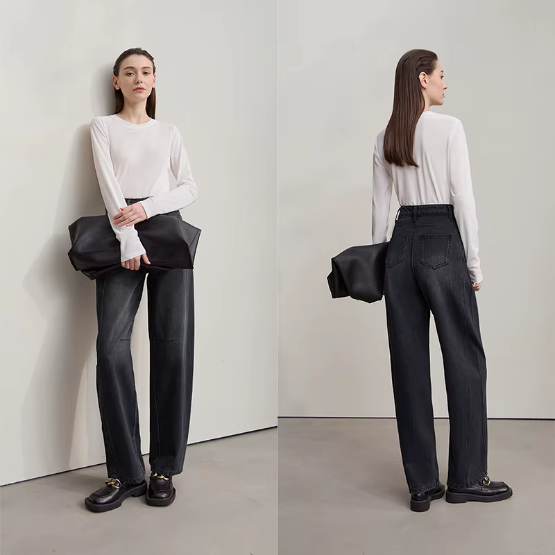 Jean décontracté Amii pour femme, nouvelle collection Printemps 2025, pantalon minimaliste rétro pol