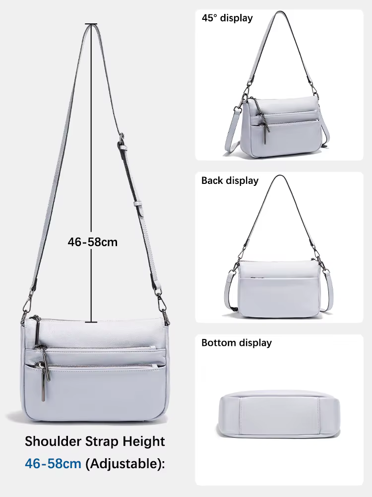 Zency – petit sac à main simple pour femmes, en cuir véritable, grande capacité, sac à bandoulière d