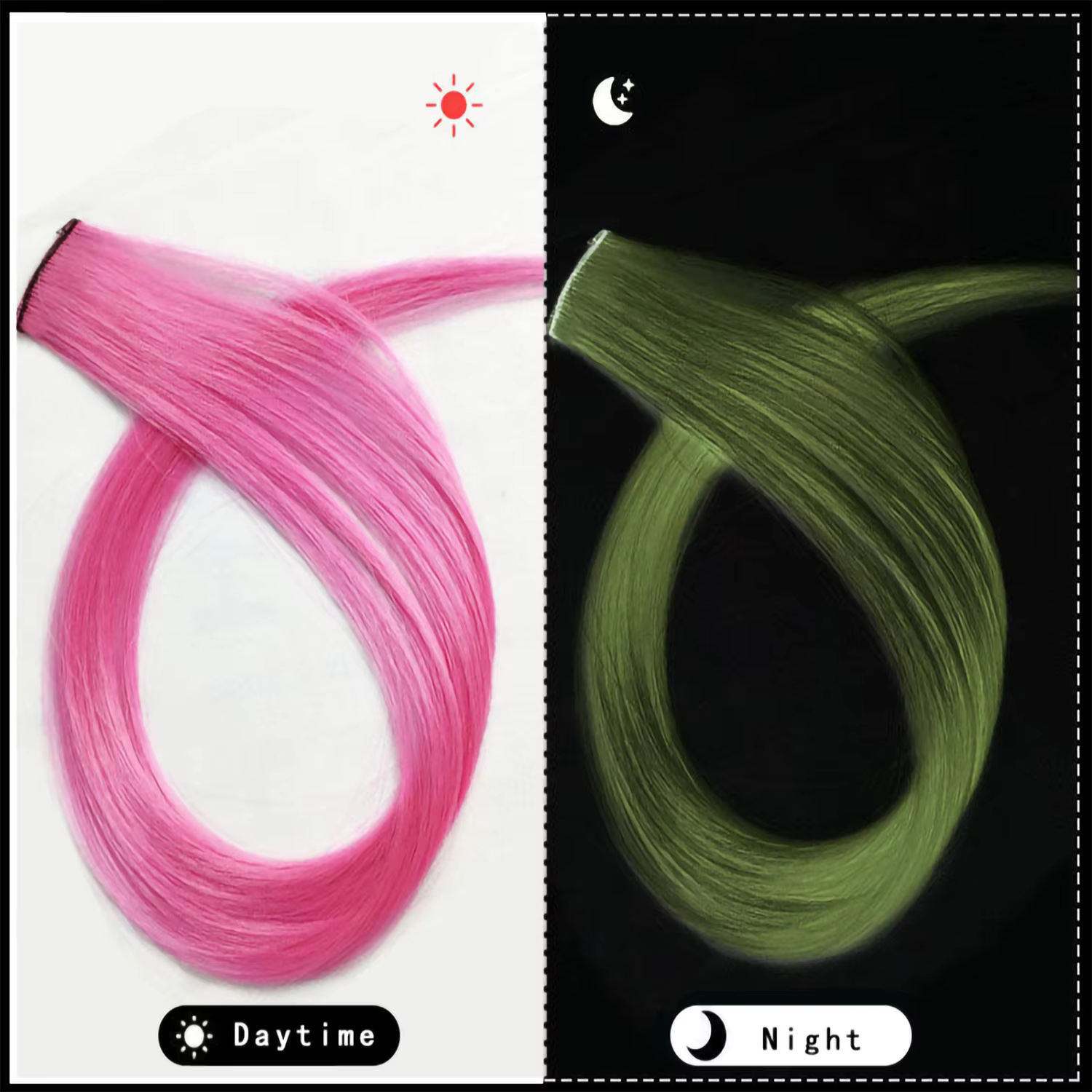 Extensions capillaires synthétiques lisses de 20 pouces, postiches de couleur lumineuse, pinces à ch