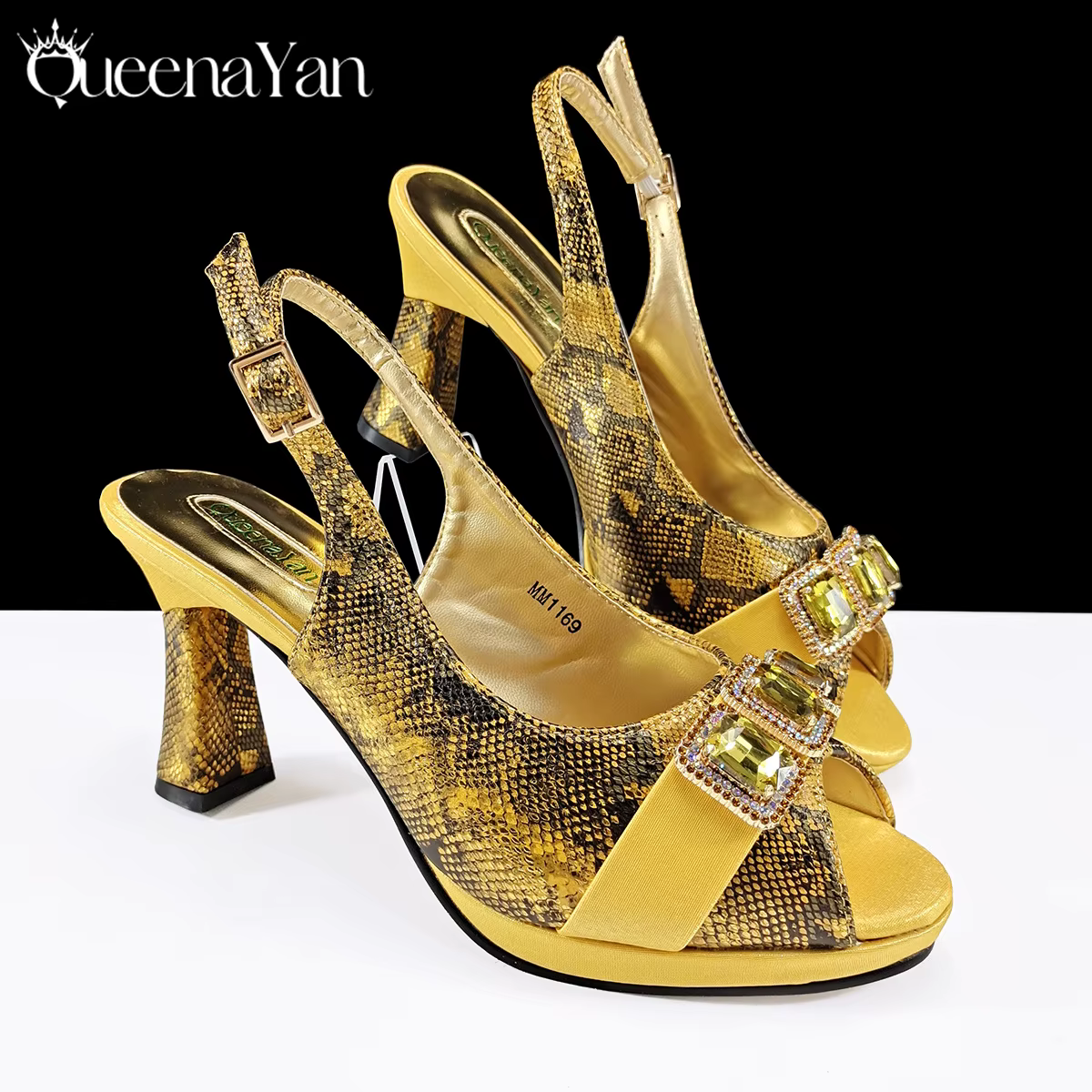 Queena Yan – ensemble de chaussures et de sacs de fête italiens luxueux pour femmes, sandales élégan