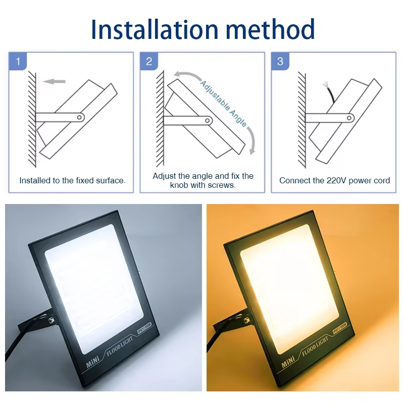 Projecteur LED 220V 10W 20W 30W 50W 100W 150W 200W IP67 Étanche pour l'extérieur, idéal pour l'éclai