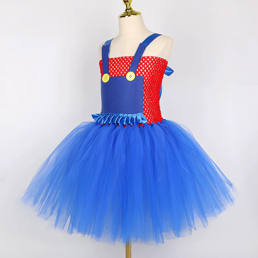 Costumes Super Bros pour Bol, Tenue d'Anniversaire et d'Halloween pour Enfants, Robe Tutu Rick de De