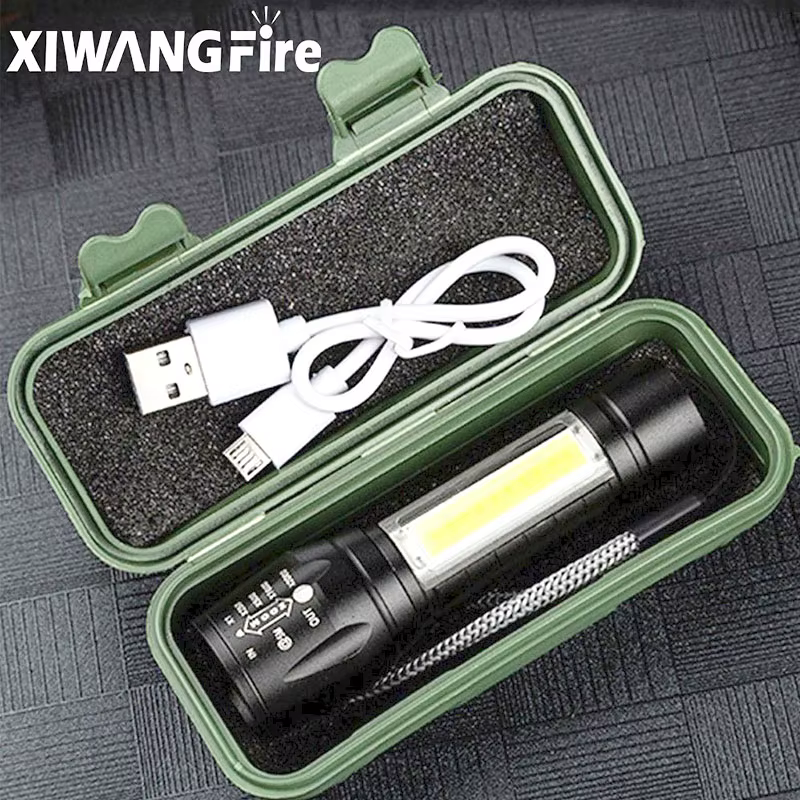 Lampe de poche LED Zoom Rechargeable Portable XP-G Q5, Mini lampe torche, lanterne, 3 Modes d'éclair