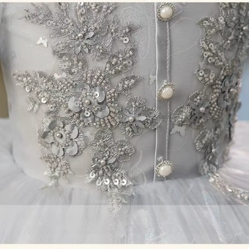 Robe de princesse pour filles, idéale pour anniversaire d'enfants, spectacle de piano, soirée, ou co