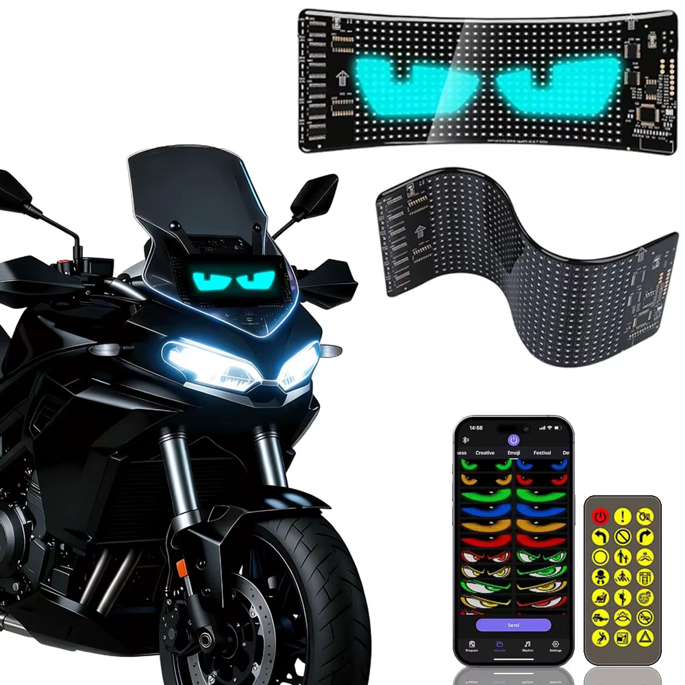 Lumières œil du diable LED 16x32 pour pare-brise de moto, panneau de pixels matriciel Programmable a