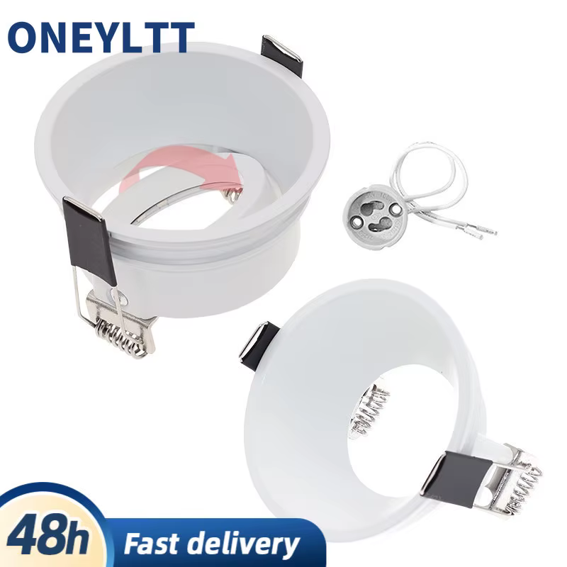 Cadre de projecteur de plafond LED encastré, supports de montage ronds GU10, supports de lumière rég