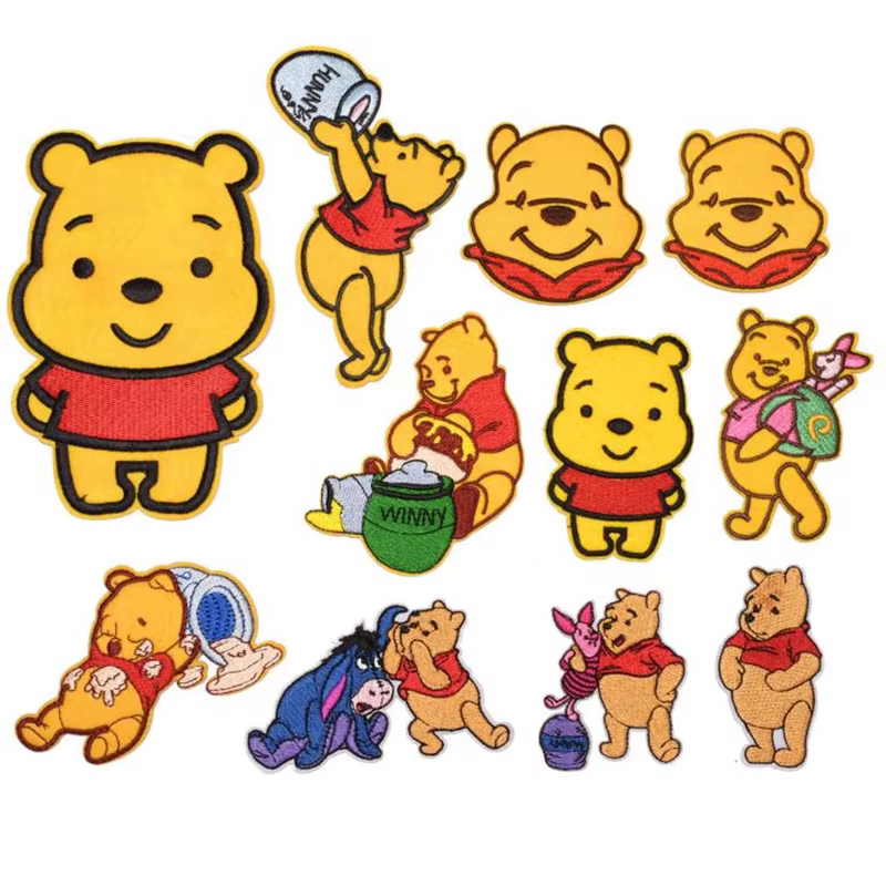 Badge ours mignon brodé Winnie the Poo, 1 pièce, grand Patch en peluche, accessoires pour vêtements,