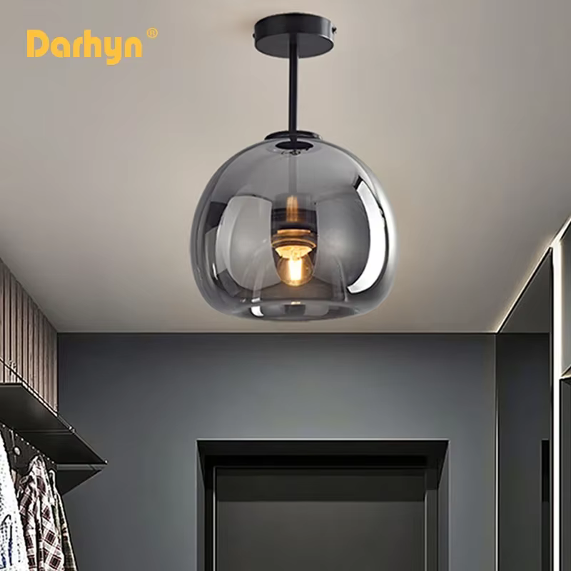 Plafonnier LED en verre au design nordique moderne et minimaliste, luminaire décoratif de plafond, i