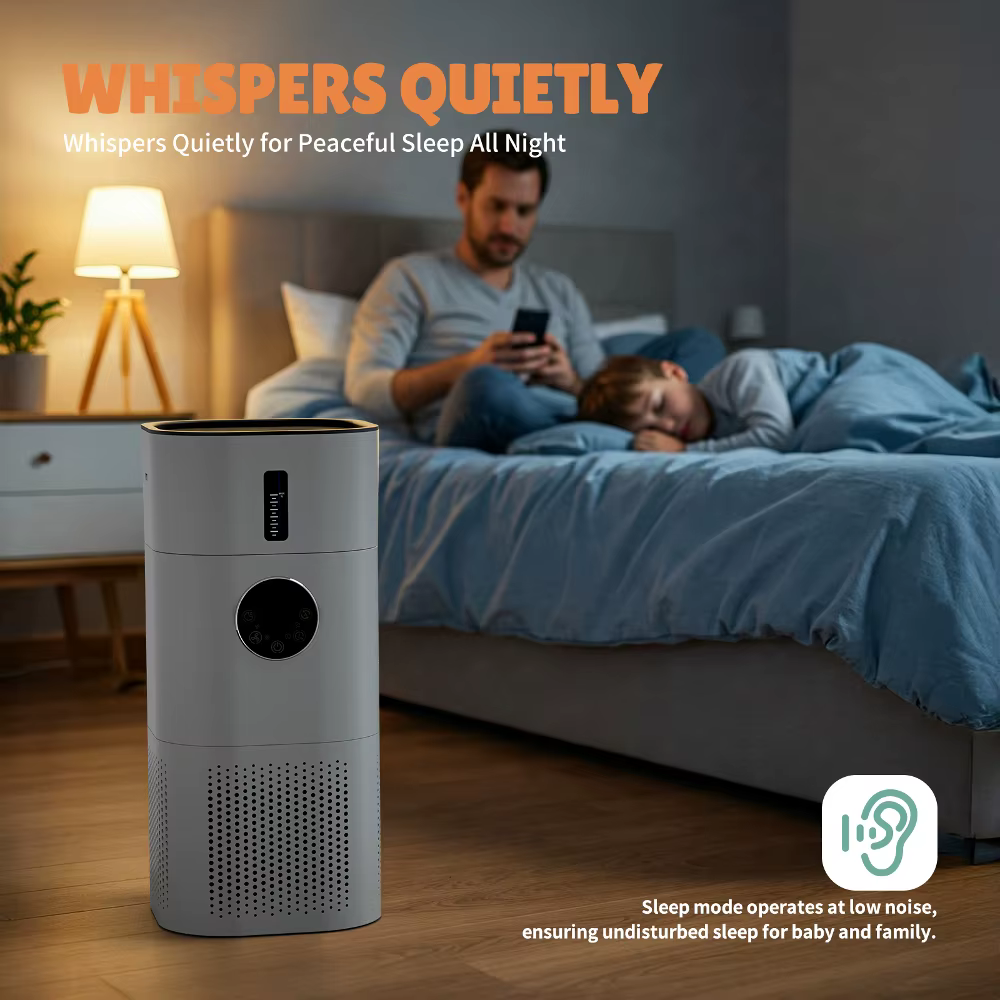 Purificateur d'air et humidificateur ROUNY, appareil multifonction 2 en 1, désodorisant et humidific