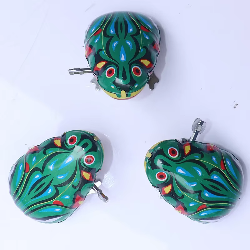 Jouet classique à remonter en étain, grenouille sauteuse, jouet vintage pour enfants, jouet éducatif