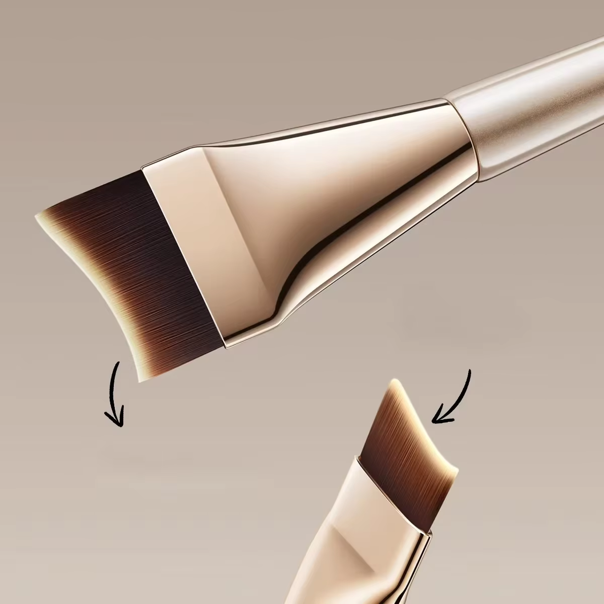 Pinceau de fond de teint Arc-Fit - Contour ergonomique pour un mélange sans traces, poils micro-flex