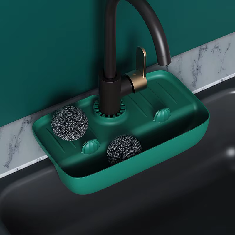 Égouttoir en silicone pour évier domestique, tampon de collecte d'eau T1, chiffon éponge, acier, gad
