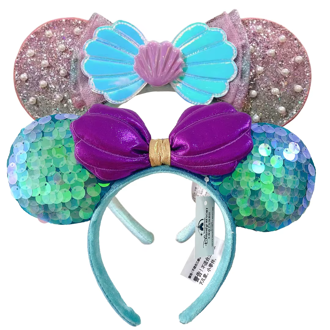 Bandeau d'oreille Disney Minnie Mouse, 2 pièces, nouvelle coiffure de princesse Disney pour vacances