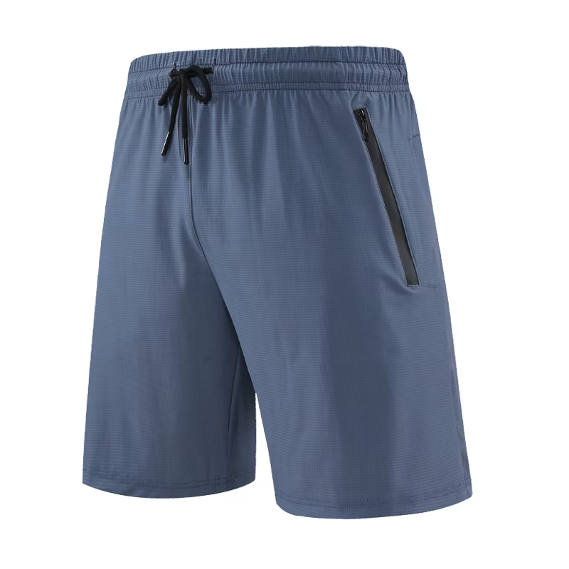 Short de sport à séchage rapide pour homme avec poches zippées, short d'entraînement de gym, short d