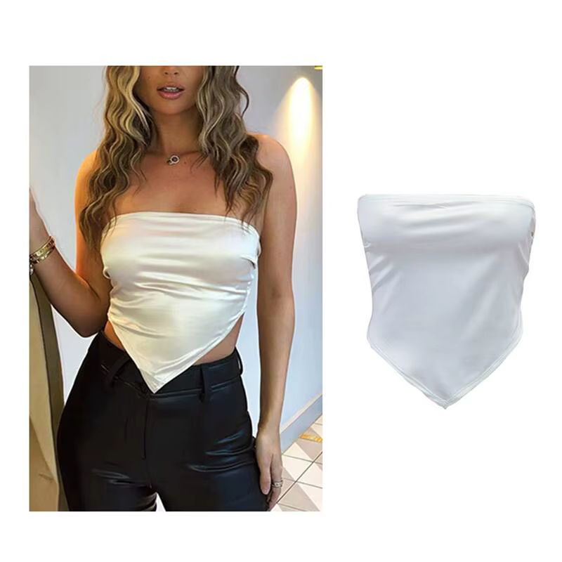 36 Style Sexy Vintage à bretelles Y2K licou haut court femmes été années 90 dos nu haut caraco t-shi