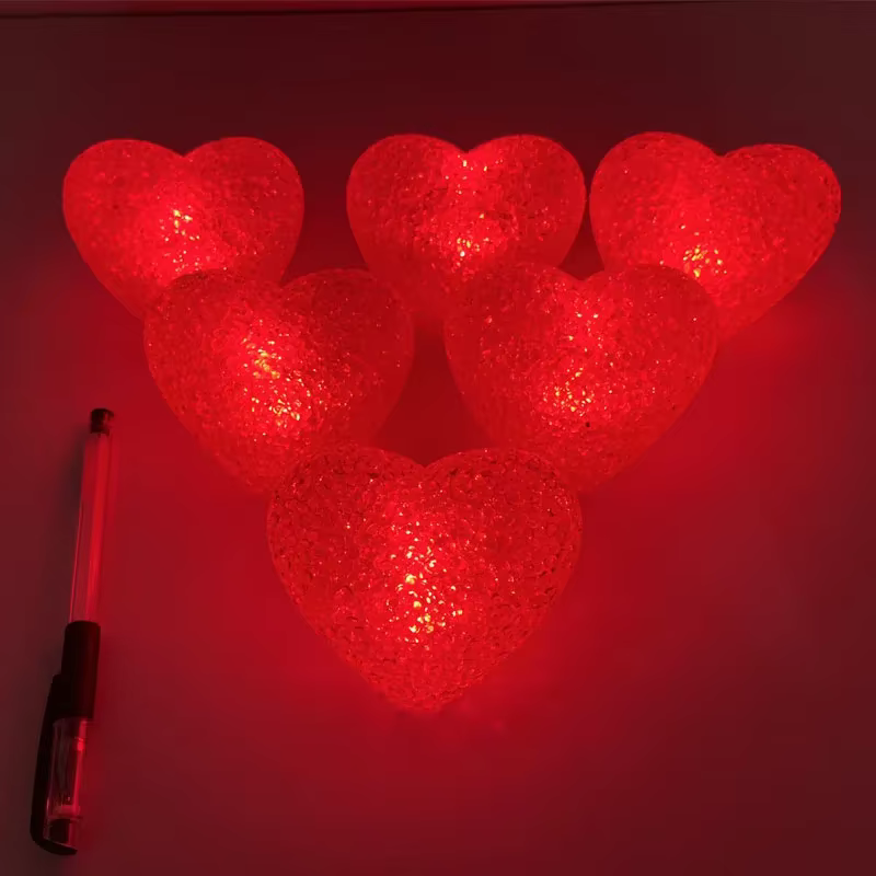 Veilleuse Led 8CM, cœur d'amour lumineux, romantique, fête à domicile, cadeau d'anniversaire, Festiv