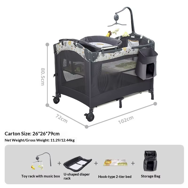 Lit bébé pliable multifonctionnel, lit mobile pour nourrisson, lit portable pour nouveau-né, lit d'a