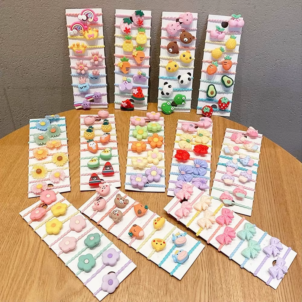 Bande de caoutchouc mignonne de dessin animé, accessoires pour cheveux pour petites filles, paquet d