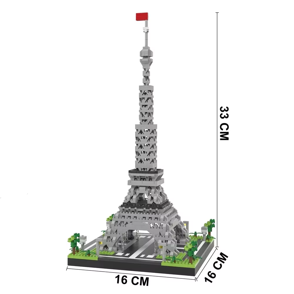 Knew construit exquise tour Eiffel de Paris Micro Mini blocs de construction ensemble de jouets: LED