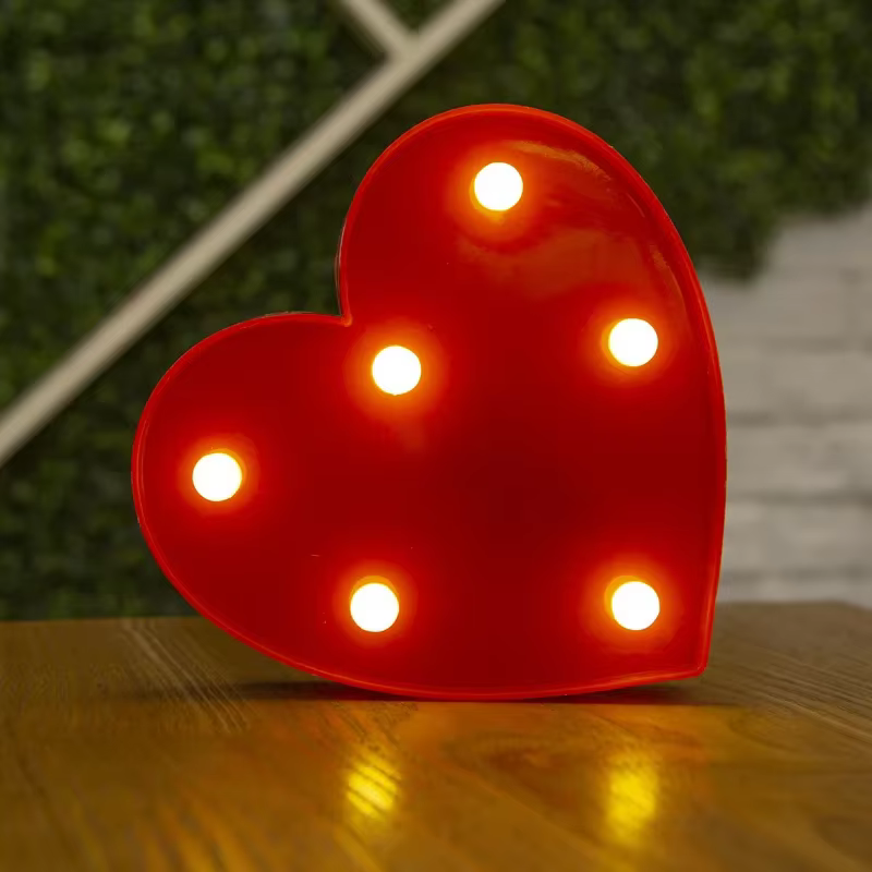 Proposition romantique de Saint-Valentin 3D AMOUR LED lettre signe veilleuse coeur chapiteau lampe d
