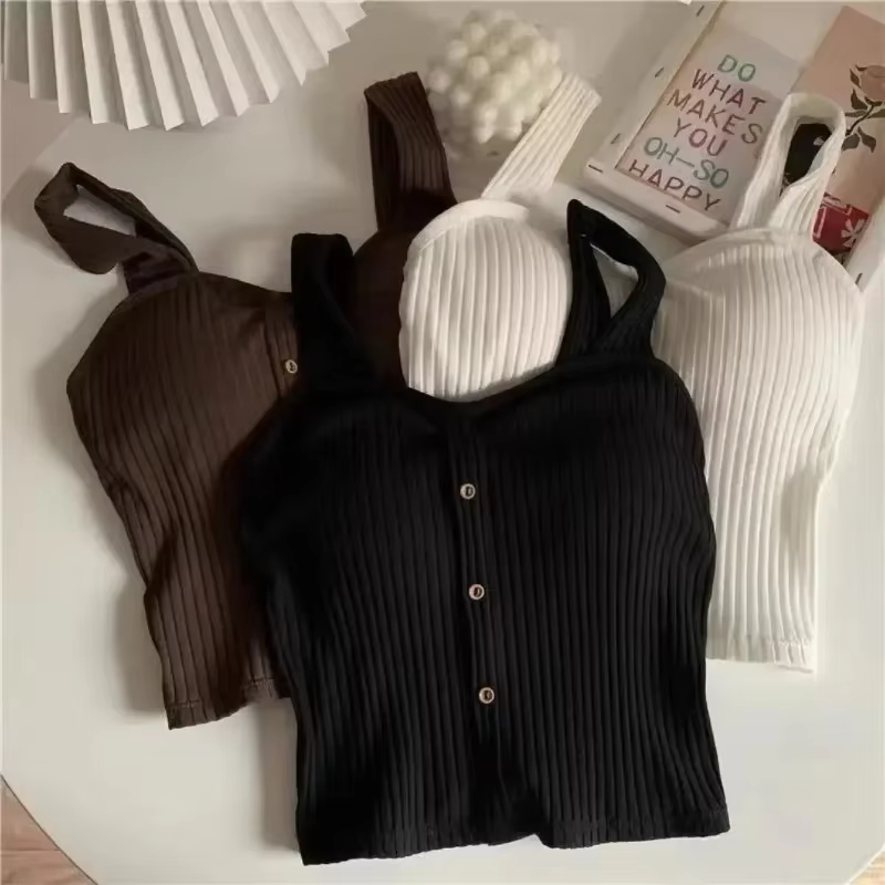 Hauts courts Y2K pour femmes, avec coussinets de soutien-gorge, Corset d'été, bretelles coréennes, g