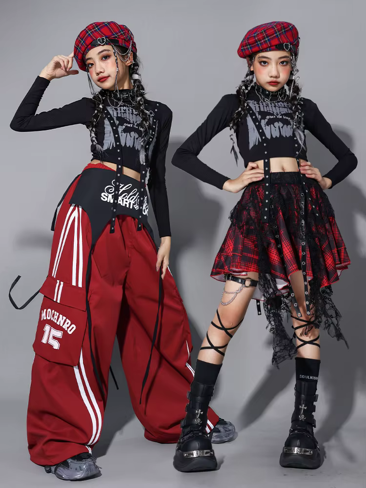 Ensemble de vêtements pour filles K-pop, haut court à épaules dénudées, pantalon de jogging, short d