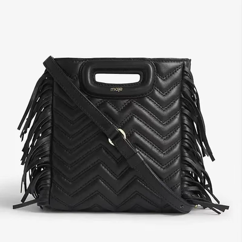 Nouvelle mode femmes MAJE sac noir brodé rétro sac à bandoulière Design de luxe décontracté dames sa