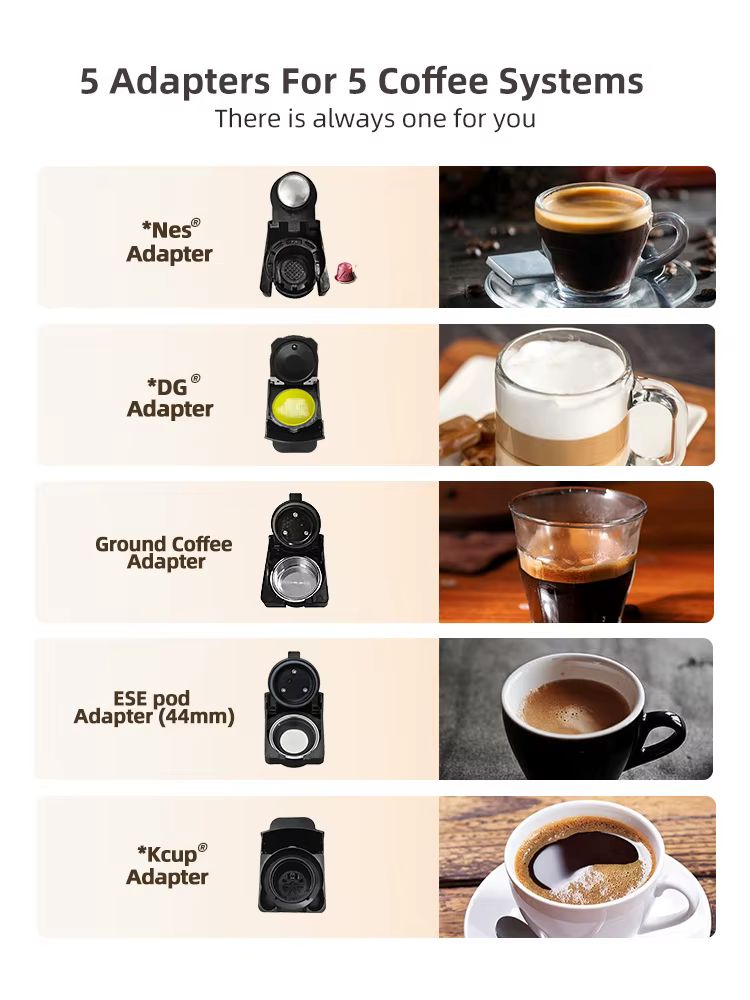 HiBREW Machine à café à capsules multiples, chaud/froid Dolce Gusto lait Nespresso Capsule ESE Pod c