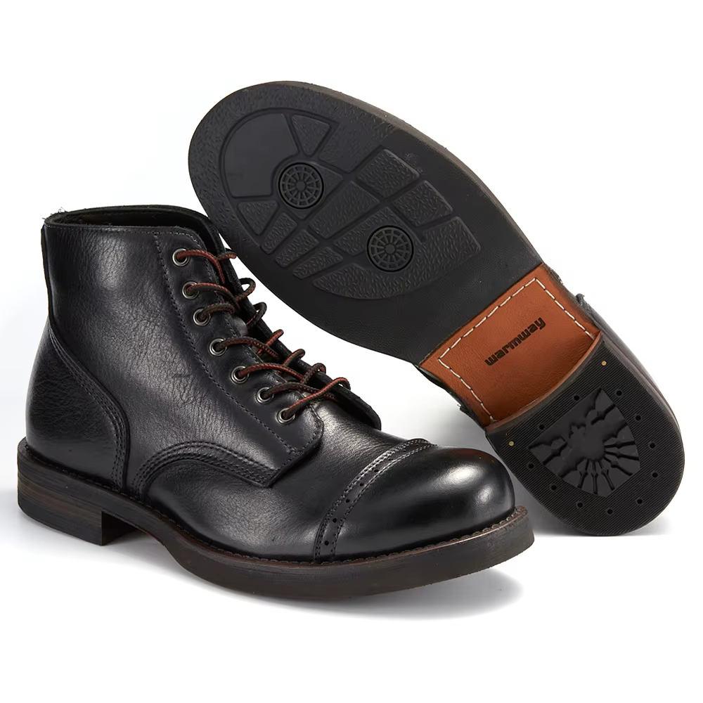 Bottes de Combat en cuir véritable pour hommes, chaussures de luxe, élégantes, faites à la main, poi
