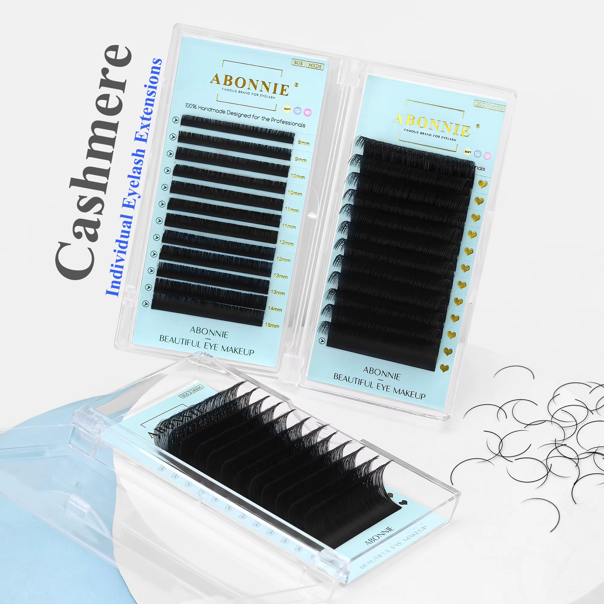 Abonnie LJ Curl Cashmere Extensions de cils classiques LB curl Cils moelleux Noir mat