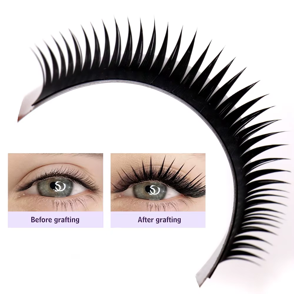 Extension de cils humides 0.03mm 0.07mm pointes cils Manga cils vaporeux Cosplay préfabriqué russe u