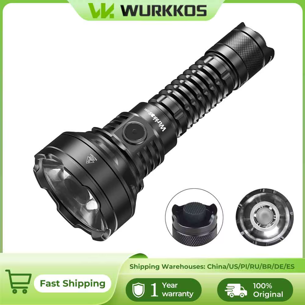 Lampe torche tactique Wurkkos TD01C, rechargeable par USB, 1800 lumens, portée ultra-longue, idéale