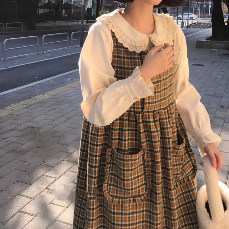 Chemises de style japonais Kawaii pour femmes, automne, loisirs, simple boutonnage, mode, col claudi