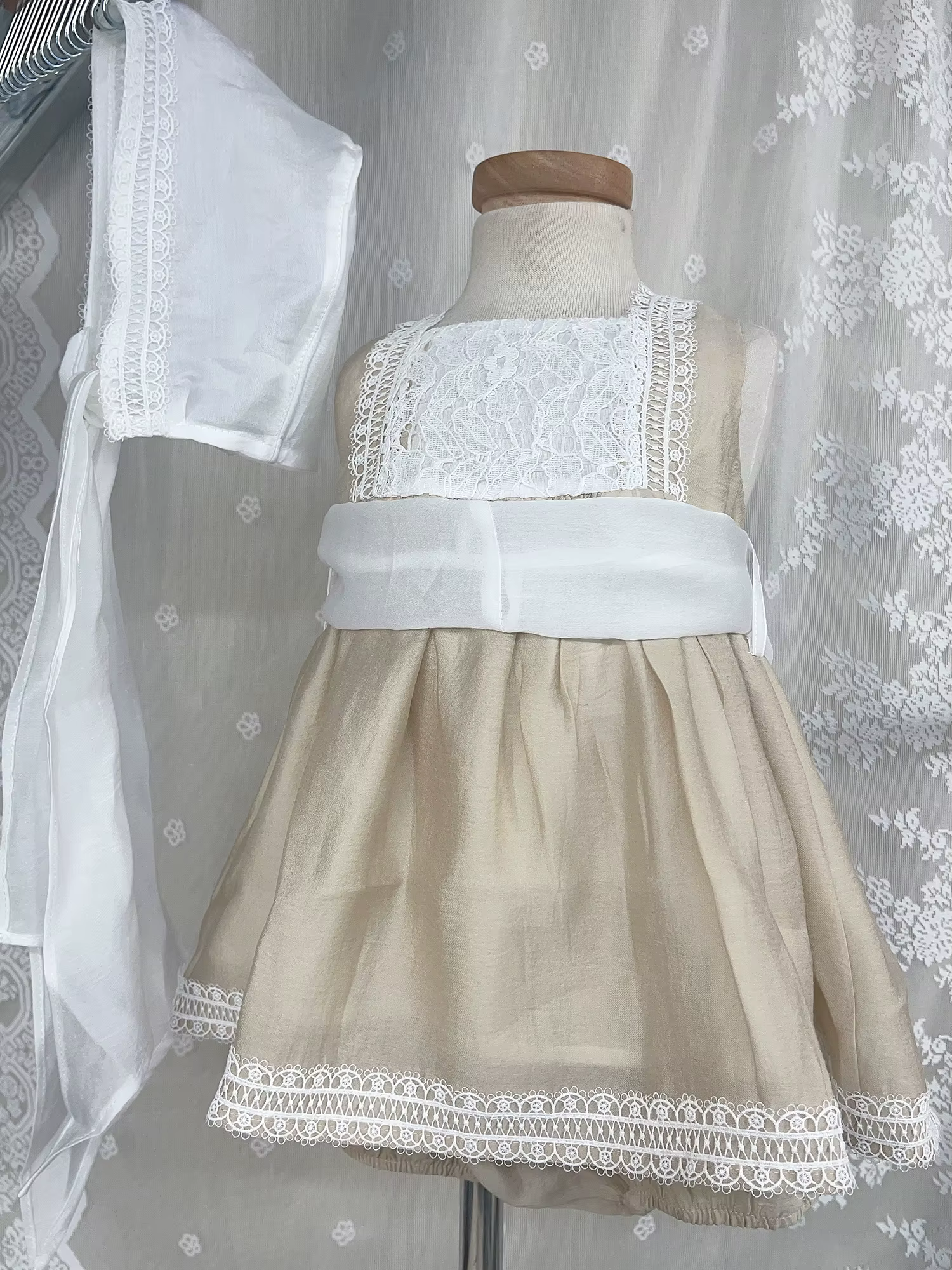 Ensemble de vêtements en dentelle Tencel pour enfants, léger, respirant, haut de gamme, personnalisé
