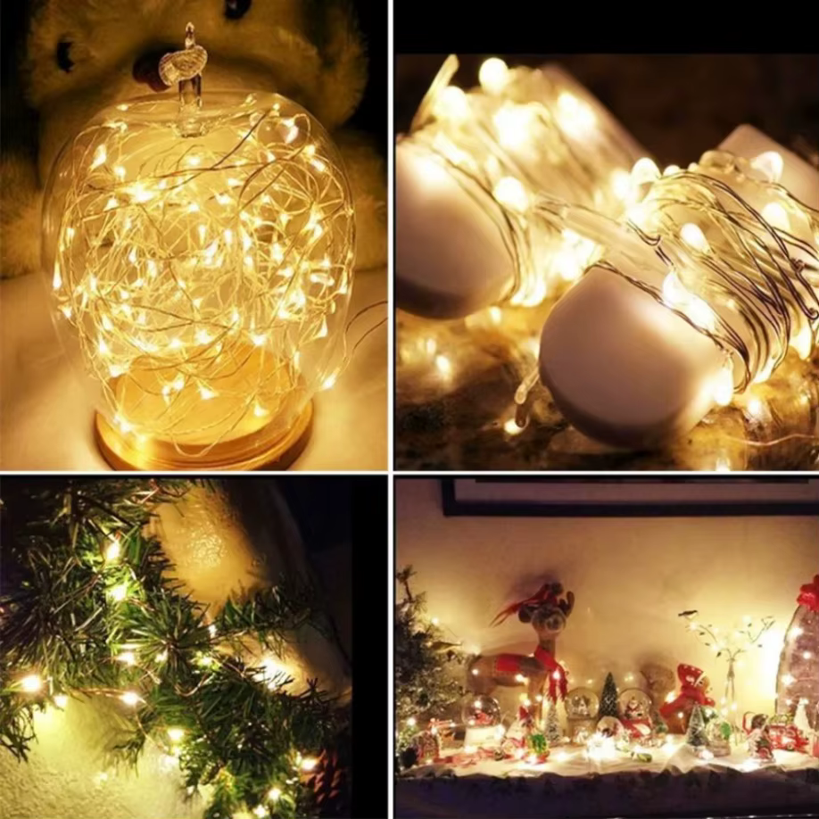 Mini guirxiété lumineuse LED étanche dégradée, fil de cuivre, veilleuse, mariage, fête de Noël, 1m,